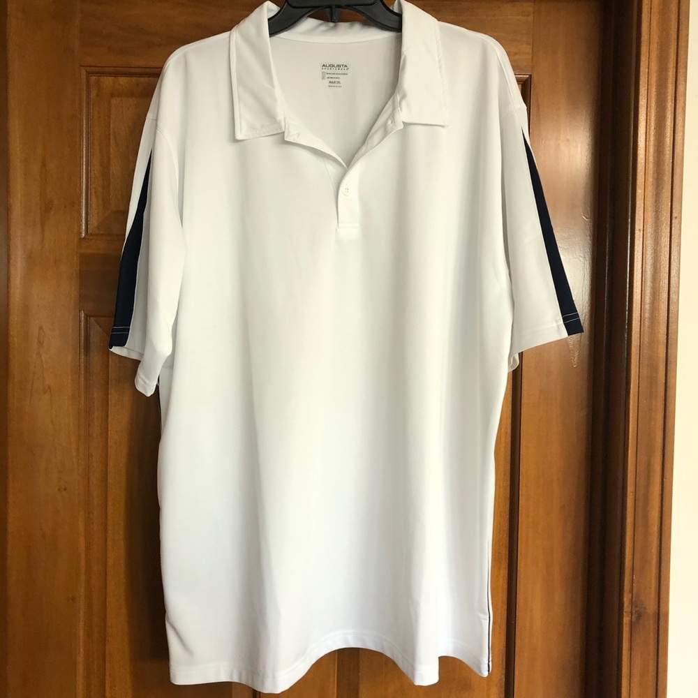 Brand New White and Navy Augusta Polo